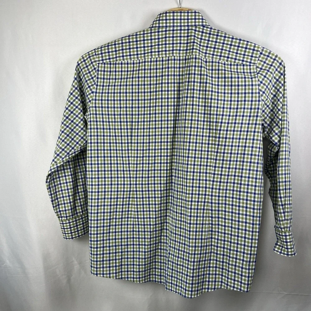 HUGO BOSS MEN'S SHARP FIT CUTAWAY DRESS SHIRT SIZE 17 & 34-35 HARDLY WORN! GREEN